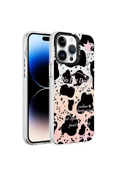 ECRUZ حافظة ECRZ Marbello متوافقة مع هاتف iPhone 14 Pro Max - أسود - أبيض