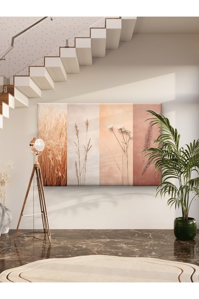 ESLEM TOPRAK TONLARI TEMALI BASKILI KANVAS TABLO