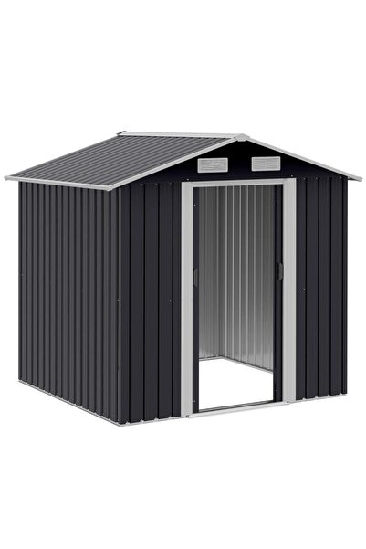 JollyMag Casuta/magazie/sopron de gradina pentru depozitare unelte, otel, negru, 195x153x188 cm