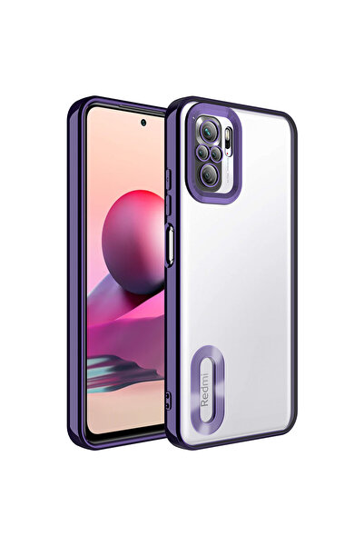 ECRUZ غطاء حماية لكاميرا هاتف ريدمي نوت 10S يعرض شعار ECRZ أوميغا - بنفسجي غامق