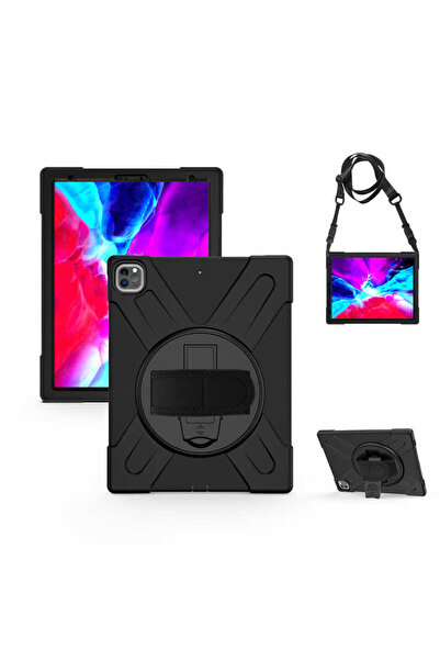 ECRUZ آيباد برو 12.9 2020 (الجيل الرابع) ECRZ ديفندر تابلت سيليكون - أسود