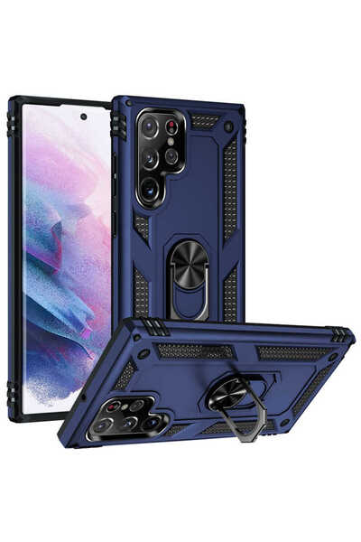 ECRUZ حافظة ECRZ Vega المتوافقة مع هاتف Galaxy S22 Ultra - أزرق