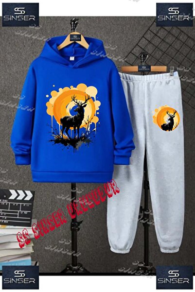 SS SİNSER Детски унисекс "GEYIK TEK GRAFT" специален принт с качулка