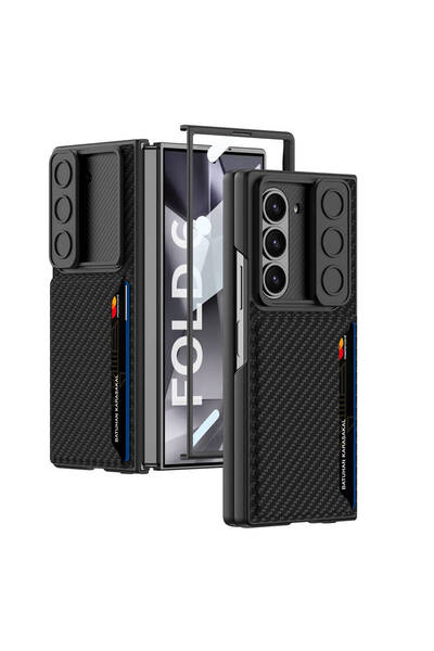 ECRUZ حافظة جالاكسي زد فولد 6 مع حماية للكاميرا وسطح خلفي من ألياف الكربون مع...