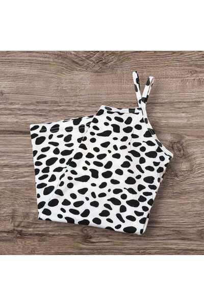 ESTA STORE Viscose Combed Cotton Tank Top with Different Patterned Straps