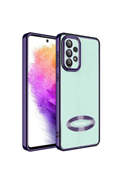 ECRUZ غطاء حماية لكاميرا هاتف Galaxy A73 بشعار ECRZ Omega - أرجواني غامق