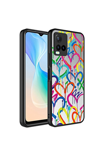 ECRUZ غطاء حماية للكاميرا منقوش بمرآة لهاتف Vivo Y32، غطاء لامع ECRZ مع مرآة ...