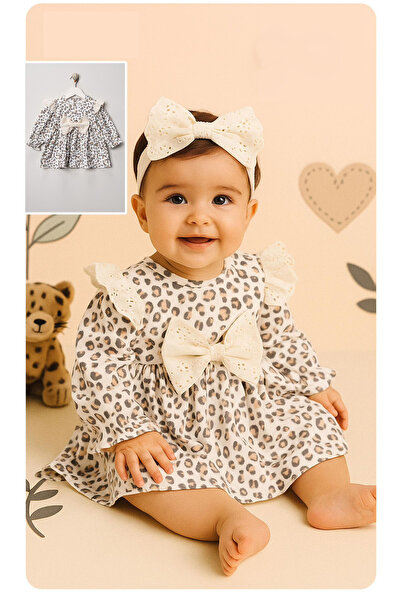 mandalinsbaby LEOPARLI KIZ BEBEK ELBİSE
