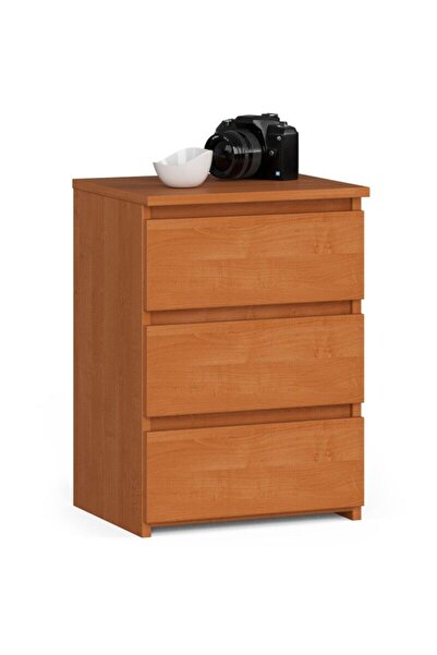 JollyMag Comoda, placa laminata, 3 sertare, portocaliu arin, 40x35x56.8 cm