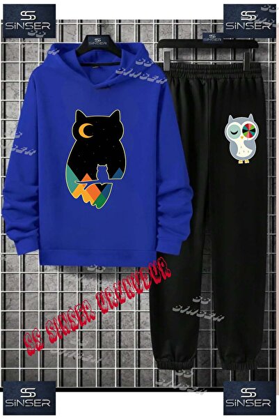 SS SİNSER Παιδικό Unisex Σετ Φόρμας με Κουκούλα "BAYKUS KARA KOLOGRAF " με Ει...