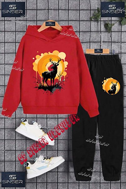 SS SİNSER Детски унисекс "GEYIK TEK GRAFT" специален принт с качулка