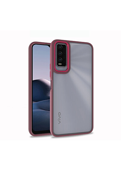 ECRUZ غطاء حماية ECRZ Flora لهاتف فيفو Y20S - أحمر