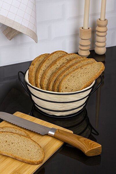 ALP HOME Yuvarlak Metal Ekmeklik – Krom, Şık Tasarım, Ekmek Saklama Sepeti, M...