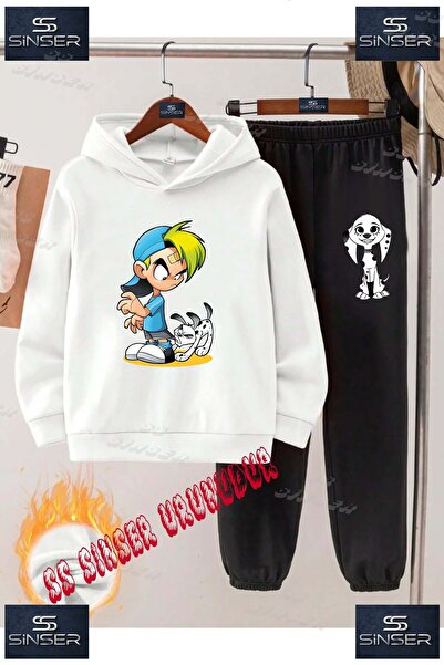 SS SİNSER Παιδικό Unisex Σετ Φόρμας με Κουκούλα με Ειδική Στάμπα "COCUK KIZGI...