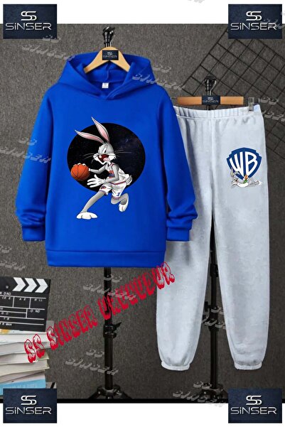 SS SİNSER Παιδικό Unisex Σετ Φόρμας με Κουκούλα και Ειδική Στάμπα "BUGSBONY B...