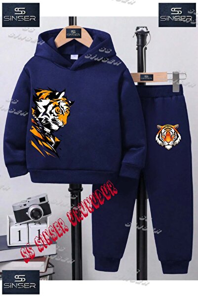 SS SİNSER Детски унисекс спортен екип с качулка и специален принт „Tiger Saga...