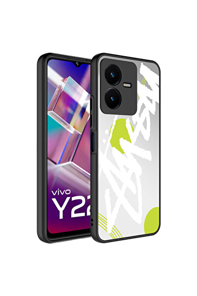 ECRUZ غطاء حماية للكاميرا من فيفو Y35 بنمط مرآة لامع ECRZ - كتابة