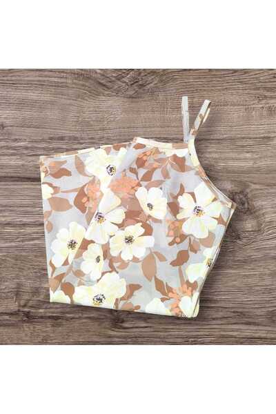 ESTA STORE Viscose Combed Cotton Tank Top with Different Patterned Straps