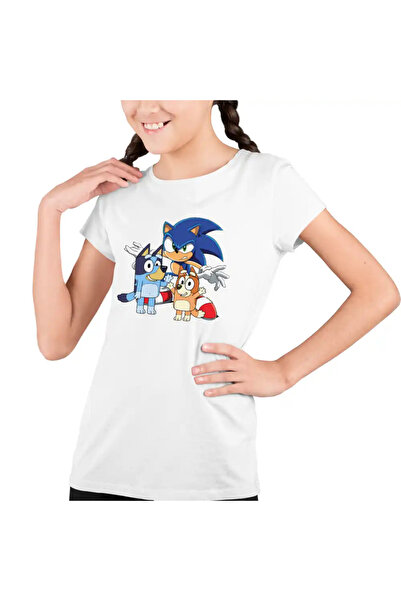 OEM Tricou Copii Fete Sonic Blue Bingo Bluey