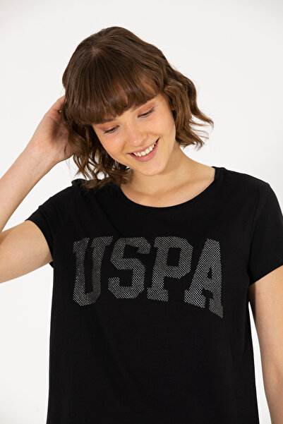 U.S. Polo Assn. Tricou cu decolteu la baza gâtului cu imprimeu logo