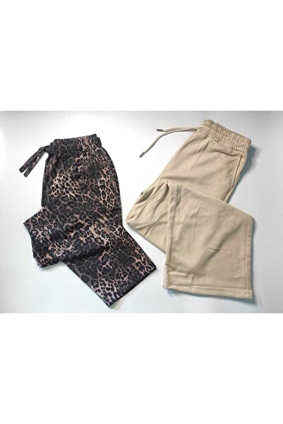 DÜVEN 2 Πακέτα Μονόχρωμο Φούτερ με φαρδύ πόδι από μαλακό μοντάλ & Πυτζάμες με...