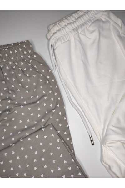 DÜVEN 2-Piece Single Bottom Wide-Leg Soft Modal Sweatpants & Patterned Pajama Bottoms