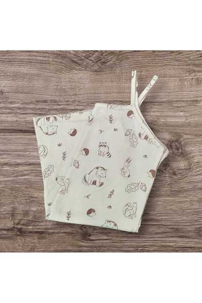 ESTA STORE White Animal Print Tank Top with Straps