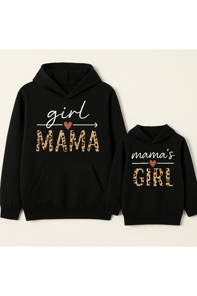 SVART WEAR Hanorac din bumbac pentru mamă și fiică, mini twin, fără buzunar (copil) cu glugă Swea tricou PRET PENTRU UNUL