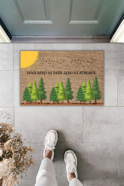 Dormot Dekoratif Dijital Paspas Doğa Bekçi İle Değil Sevgi İle Korunur Önü Pa...