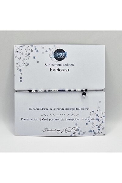Lexy's Boutique Bratara cod Morse, zodia Fecioara, margele Miyuki , margele din Argint 925 si Safir
