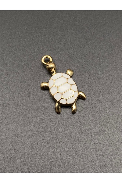 TAKİBUTİGİNİZ Altın Kaplama Mineli Kaplumbağa Figürü Kolye Küpe Aparatı
