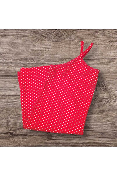 ESTA STORE Red and White Polka Dot Tank Top with String Straps