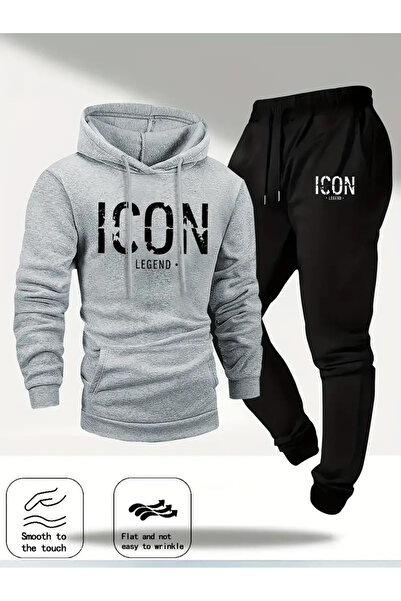 bellanova 1Pc Men's Trendy New Casual Sweater and Pants Plus Velvet Sports Set