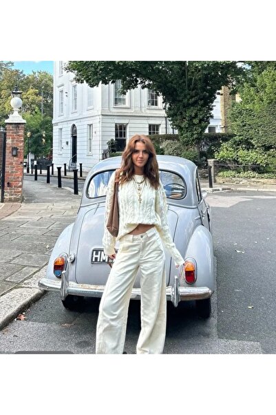 ARDSU Pulover cu mânecă lungă cu gât rotund tricotat CIDER