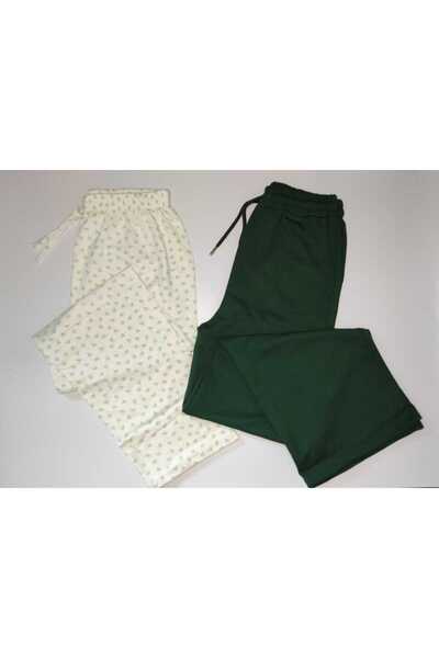 DÜVEN Women's 2-Piece Single-Layer Wide-Leg Soft Modal Sweatpants & Colorful Pajama Bottoms