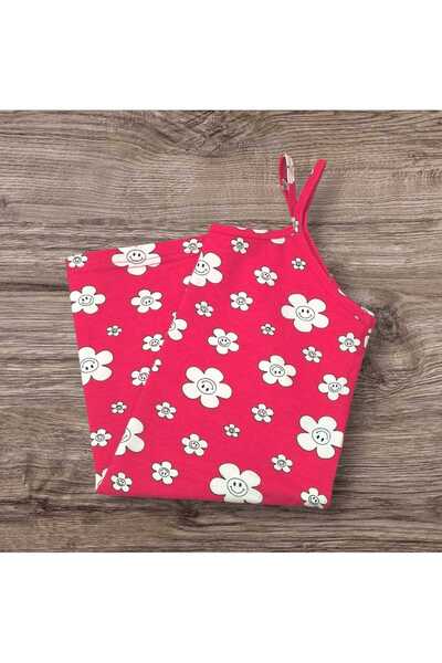 ESTA STORE Red Floral Print Halter Tank Top