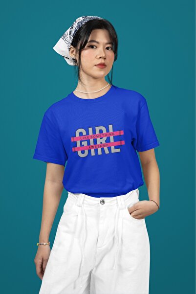 ArtYus Girl Like Some Think Awesome Transfer Printed Round Neck Short Sleeve ...