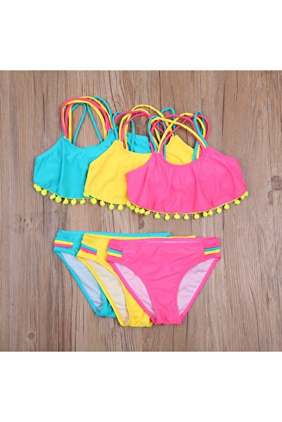 JollyMag Drool 2-piece tassel swimsuit (Color: Blue, Age: 5 - 6 years)