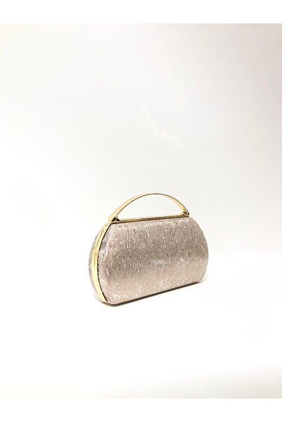 womenacs Gold Color Laser Fabric Stylish Evening Dress Clutch Portfolio Chain Strap Handheld Wedding Engagement Evening Shoulder Bag