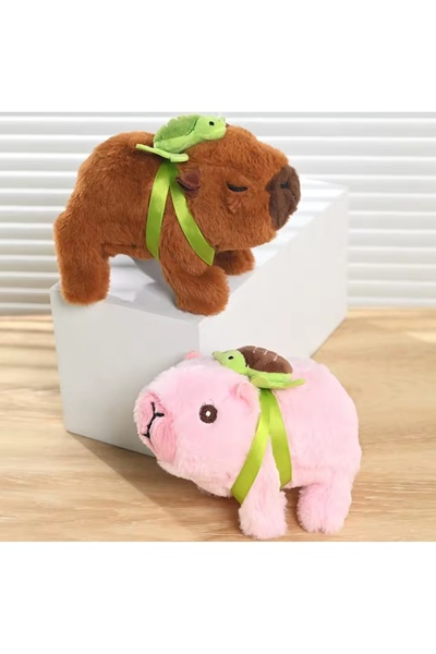 NB market Kapibara yürüyen müzikli peluş oyuncak yeşil sulufat capybara vik vik müzikli ışıklı