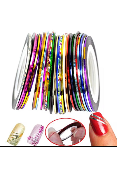 Anıl Gel Polish Nail Art Şerit Bant ; Tırnak Süsleme ; Kolay Uygulanabilir 10...