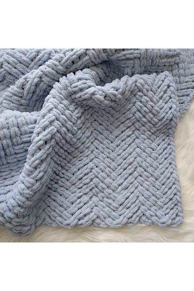 A&D HANDMADE Hand Knitted Puffy Baby Blanket>Plush Baby Blanket>Mother Baby>B...