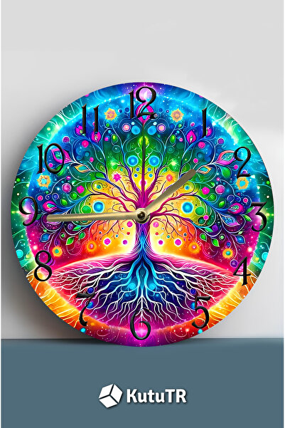 kutuTR Mdf Wall Clock – Tree of Life Pattern – 33X33 cm Sdw432