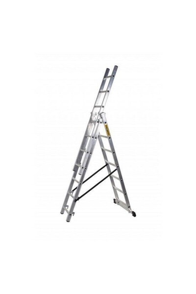 JollyMag Scara aluminiu, 3 tronsoane, 7 trepte, max 150 kg, 4.23 m, Drabest Pro