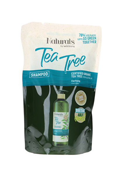 Naturals By Watsons شامبو إعادة التعبئة بزيت شجرة الشاي المتوازن 450 مل - للش...