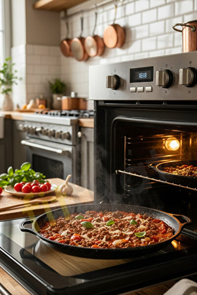 FİTHOME Large Size Cast Granite 36 cm Sheet Roasting Pan Can Go into the Oven Non-Stick