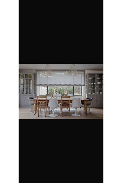 Albar Home Keten Tül Çubuksuz Katlamalı Perde