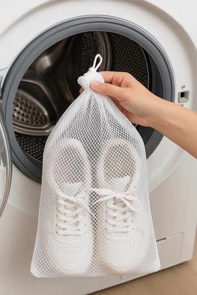 MiniStand Set of 3 Shoe Washing Nets 35X55 cm Washing Machine Protection Net with Drawstring Mouth