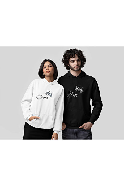 NEVERMIND سترة كومبيني كينغ كوين من ديفاير – هوديي بغطاء للرأس للزوجين