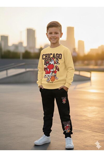 LİTTLE TORTOİSE Set de trening cu imprimeu Chicago Bulls pentru băieți